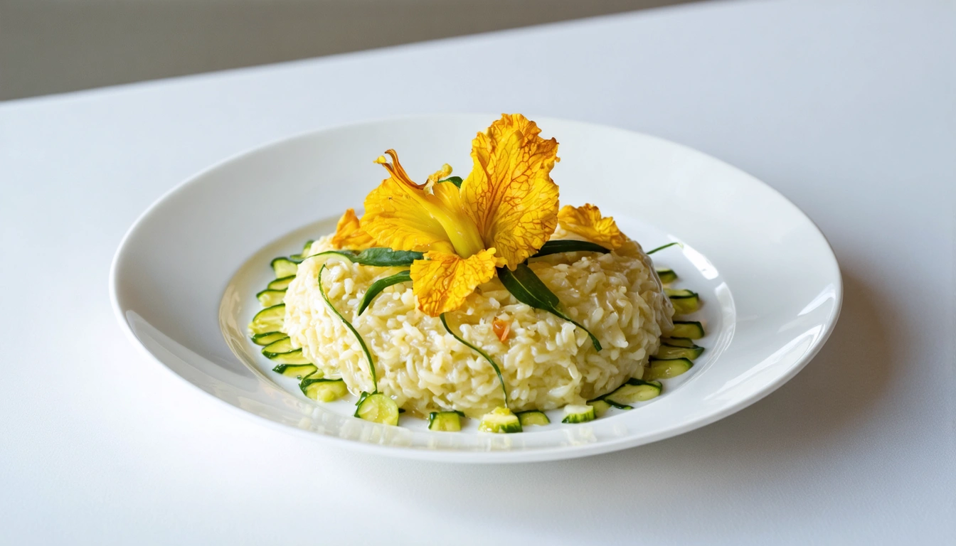 risotto con fiori di zucca